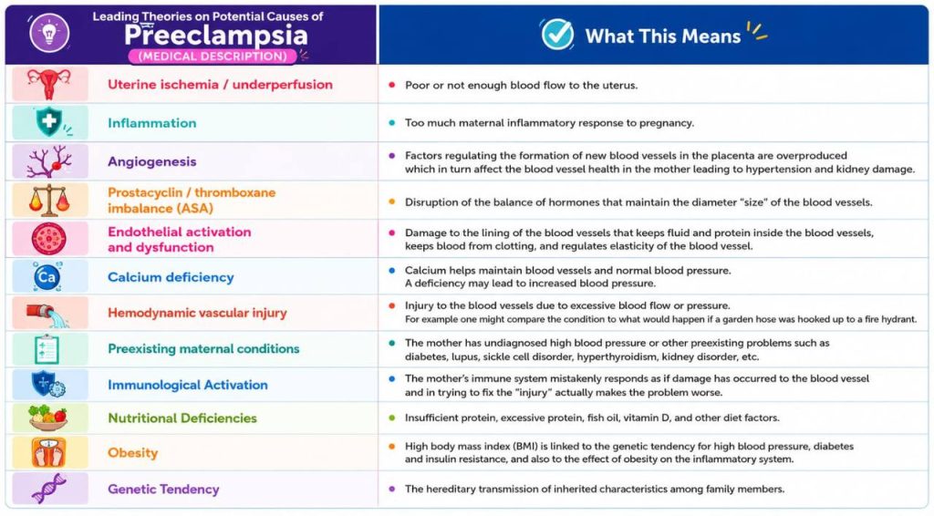 Signs and causes of preeclampsia